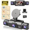 32GB 4-Lens Car Dashboard Video Cam, FHD1080P Dash Cam for Cars, Front, Rear, Left And Right, with 8IR Night Vision, Loop Recording, 170° Wide Angle Car DVR Camera