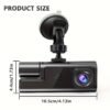 1080P Triple Camera Dash Cam, Car Camera with IR Night Vision, 170° Wide Angle Car DVR Camera, 16GB/32GB TF Card Optional, Loop Recording, G-Sensor | 2-Inch IPS Screen Dual Lens Car Dashboard Video Cam, 24H Parking Mode, Christmas Gift