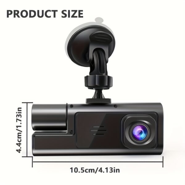 1080P Triple Camera Dash Cam, Car Camera with IR Night Vision, 170° Wide Angle Car DVR Camera, 16GB/32GB TF Card Optional, Loop Recording, G-Sensor | 2-Inch IPS Screen Dual Lens Car Dashboard Video Cam, 24H Parking Mode, Christmas Gift