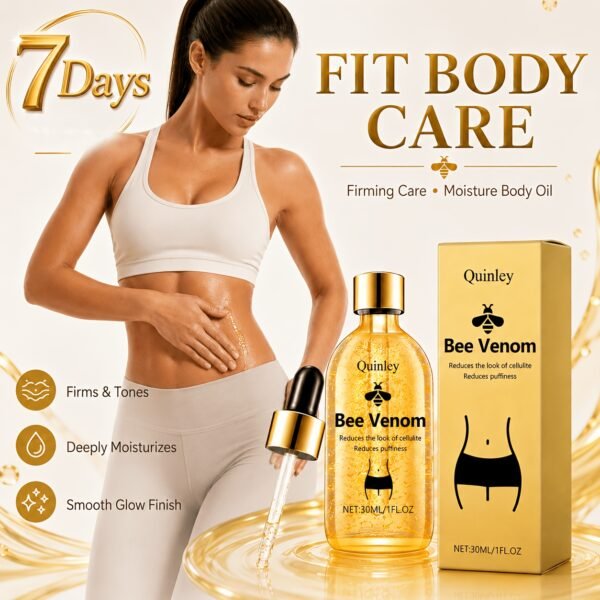 Bee Venom Body Firming Oil, Containing Rosemary Extract, Firming Cream with A Warming Effect, Body Sculpting Cream, Firming Care for The Body Contours, Hydrating& Tightening Body Massage Oil, Improving Skin Loose Aging, Accumulation Appearance
