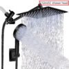product-fancy-37c89b8d-b50e-4dd5-98da-92535232a30e-1 Shower Head, High Pressure Rainfall/Handheld Shower Combo with 13inch Extension Arm, Various Settings, Anti-leak Shower Head with Holder, Height/Angle Adjustable, Chrome, Matte Black