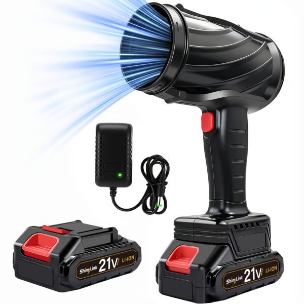High Power Cordless Leaf Blower with 1pc/2pcs 2.0ah Batteries, Lightweight Design for Lawn Care, Yard, Snow, Pet Hair, Powerful 20000 RPM Cordless Leaf Blower