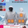 Men'S 5-Zone Heated Hooded Sweatshirt & Suit, Heated Coat, Heated Hoodie, Heated Vest Men, Mens Hoodies, Winter Coats For Men, Winter Gear, Heated Clothes, Heated Sweatshirt, Heating Coat, Winter Camping, Heating Vest, Heated Suit, Heating Clothes