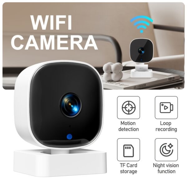 WiFi Security Camera Indoor with Night Vision, Two-Way Talk, Motion Alerts & Cloud/SD Storage Suitable for Monitor, Elderly Care, Pet Cam, Wireless Camera System with App Alerts for Home Surveillance