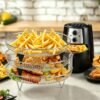 A Set of 8 Stainless Steel Air Fryer Dehydration Racks with Clips