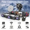 [FOXGOD] High-quality Vehicle Black Box with 5G Wifi, 4 Cahnnels& 2 Cahnnels FHD 1080P Dash Cam, 8 IR Lights, WDR, Car Driving Recorder with Multi-functional Rear Camera, Parking Monitor, G-sensor, Loop Recording, No Card/32g Card Optional