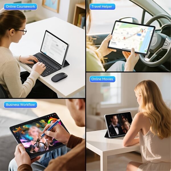 2 in 1 Android 15 Tablet Latest Tablets, 10.1 Inch Tablet 8GB RAM 128GB ROM, 2 in 1 Tablet with Keyboard, Case, Stylus, 8000Mah Long Battery Life, Tablet PC, 5G Wifi, 5MP 16MP Dual Camera, 1280 X 800 FHD IPS Screen, Tablet, Pad, Tablet, Pad