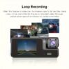 1080P Triple Camera Dash Cam, Car Camera with IR Night Vision, 170° Wide Angle Car DVR Camera, 16GB/32GB TF Card Optional, Loop Recording, G-Sensor | 2-Inch IPS Screen Dual Lens Car Dashboard Video Cam, 24H Parking Mode, Christmas Gift