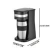 Single Cup Drip Coffee Maker Comes with a Portable 14.2Oz Stainless Steel Cup, Featuring a Removable Filter Basket, Sleek Black End, Automatic Warming, And 750W Power