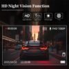 1080P HD Front And Cabin Dual-Camera Dash Cam, Equipped with 2-Inch IPS Screen, 170° Front Wide Angle And 140° Rear Wide Angle, ADAS Driving Assistance, G-Sensor, Loop Recording, Night Vision, 24-Hour Parking Mode - Sd Card Not Included