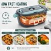 Portable Lunch Box - Dual Voltage Food Warmer (DC12-24V Car/AC120V Home) Equipped with Food Partition 54.1oz Lunch Box And Insulation Bag | 20Minutes Quick Heating, Suitable for Office And Business Travel, for Chrismas Gifts