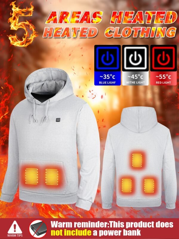 Men'S 5-Zone Heated Hooded Sweatshirt & Suit, Heated Coat, Heated Hoodie, Heated Vest Men, Mens Hoodies, Winter Coats For Men, Winter Gear, Heated Clothes, Heated Sweatshirt, Heating Coat, Winter Camping, Heating Vest, Heated Suit, Heating Clothes