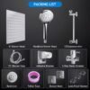 Shower Head, High Pressure Rainfall/Handheld Shower Combo With Extension Arm, 9 Settings, Anti-Leak Shower Head With Holder, Height/Angle Adjustable, Chrome, Matte Black