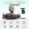 32GB 4-Lens Car Dashboard Video Cam, FHD1080P Dash Cam for Cars, Front, Rear, Left And Right, with 8IR Night Vision, Loop Recording, 170° Wide Angle Car DVR Camera
