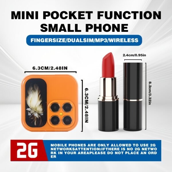 Mini Flip 2G Network Phone, New Xingyu Orange Color, Dual-SIM Dual-standby, Clear Calls, Back-side Flash Screen Reminder Function, 1000mAh Large Capacity, 72-hour Standby Time, Supports Multiple Languages/Bluetooth/music Playback/FM Radio Functions
