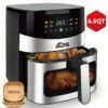 6.5QT/2.8QT Air Fryer, Smart Touch Screen with Color Icons And Viewable Windows, 8 Presets Recipes & Manual Adjustments for Quick Easy Meals, Dishwasher-Safe, for Family, Party, Kitchen Accessories, Toaster Oven, Deep Fryer, Multifunctional Cooker