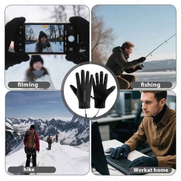 Winter Warm Gloves, Electric Heating Gloves, Intelligent Three-level Temperature Control, Double-sided Heating, Automatic Power-off at High Temperature, Comfortable Liner,Requires a USB Power Source to Be Used,An Excellent Winter Gift.