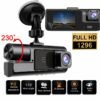 1080P Triple Camera Dash Cam, Car Camera with IR Night Vision, 170° Wide Angle Car DVR Camera, 16GB/32GB TF Card Optional, Loop Recording, G-Sensor | 2-Inch IPS Screen Dual Lens Car Dashboard Video Cam, 24H Parking Mode, Christmas Gift