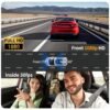 1080P HD Front And Cabin Dual-Camera Dash Cam, Equipped with 2-Inch IPS Screen, 170° Front Wide Angle And 140° Rear Wide Angle, ADAS Driving Assistance, G-Sensor, Loop Recording, Night Vision, 24-Hour Parking Mode - Sd Card Not Included