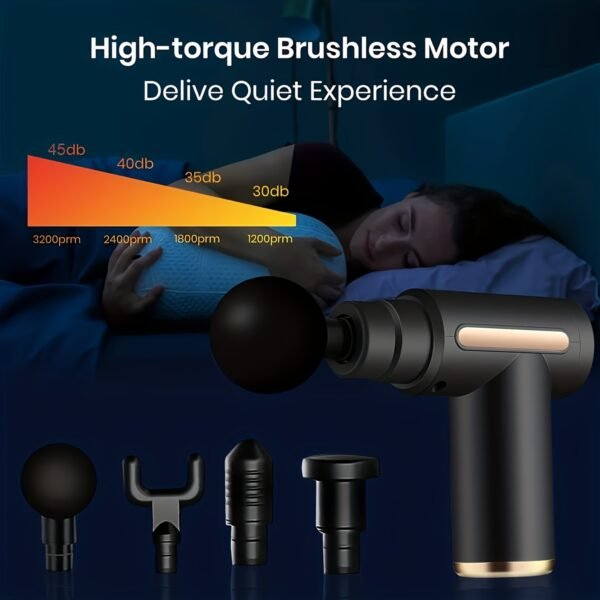 Portable Digital Fascia Gun With 4 Interchangeable Massage Heads, 6-Speed Deep Tissue Muscle Massager, USB Rechargeable, - Ideal Gift For Father'S Day And Valentine'S Day, Mini Massage Gun