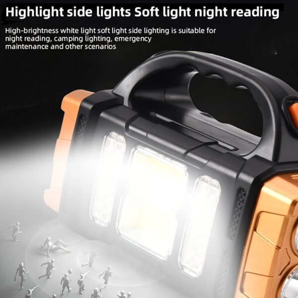 Solar & USB Rechargeable LED Lantern Flashlight, 1800Mah Nickel Battery, Tactical COB Work Light, 4 Modes, Emergency Power Bank Function, Portable for Camping IPX4 Waterproof(1/2pcs Optional)