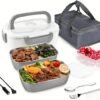 Portable Lunch Box - Dual Voltage Food Warmer (DC12-24V Car/AC120V Home) Equipped with Food Partition 54.1oz Lunch Box And Insulation Bag | 20Minutes Quick Heating, Suitable for Office And Business Travel, for Chrismas Gifts