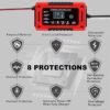 12V 6A Smart Car Battery Chargng with LCD Display Smart Battery Trickle Charging Automotive Battery, Temperature Compensation - for Car, Truck, RV, Motorcycle, Lead Acid Batteries, Without Battery