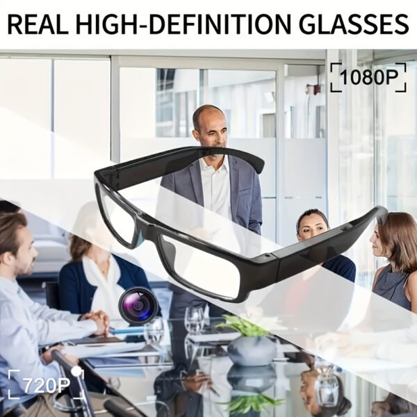 1pc Smart Glasses with Camera, 1080P HD Camera, Digital Video Recorder Camcorder Eye Protection DV Camera Glasses Video Glasses, Recording Portable Camera Ultra Clear Camera Glasses with 32/64GB Memory Card, Long-lasting Battery Life, USB Interface
