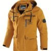 product-fancy-5e4f2d0d-097d-4c17-82e6-ee0c78b17965-2 New Men's Multi-Pocket Cargo Jacket, Men's Outdoor Windbreaker, Sporty Style, College Style, Vintage Style Outdoor Jacket, Elegant Spring and Autumn Front Placket Snap Button Design, High Quality Zipper, Luminous Strip Decoration, Checkered Print