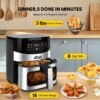 6.5QT/2.8QT Air Fryer, Smart Touch Screen with Color Icons And Viewable Windows, 8 Presets Recipes & Manual Adjustments for Quick Easy Meals, Dishwasher-Safe, for Family, Party, Kitchen Accessories, Toaster Oven, Deep Fryer, Multifunctional Cooker