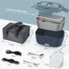 Portable Lunch Box - Dual Voltage Food Warmer (DC12-24V Car/AC120V Home) Equipped with Food Partition 54.1oz Lunch Box And Insulation Bag | 20Minutes Quick Heating, Suitable for Office And Business Travel, for Chrismas Gifts