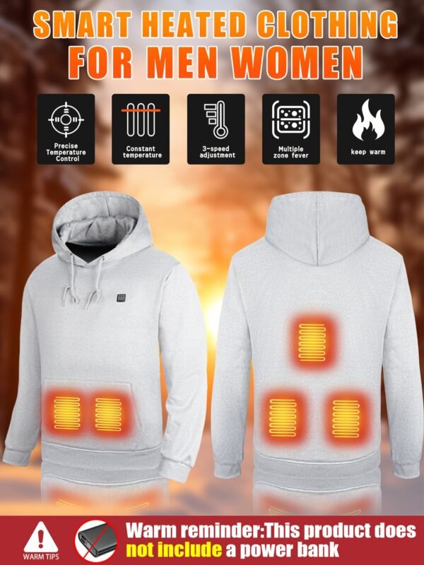 Men'S 5-Zone Heated Hooded Sweatshirt & Suit, Heated Coat, Heated Hoodie, Heated Vest Men, Mens Hoodies, Winter Coats For Men, Winter Gear, Heated Clothes, Heated Sweatshirt, Heating Coat, Winter Camping, Heating Vest, Heated Suit, Heating Clothes