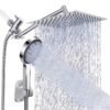 product-fancy-646e7187-bf69-42d0-a774-90dfa824f870 Shower Head, High Pressure Rainfall/Handheld Shower Combo with 13inch Extension Arm, Various Settings, Anti-leak Shower Head with Holder, Height/Angle Adjustable, Chrome, Matte Black