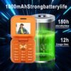 Mini Flip 2G Network Phone, New Xingyu Orange Color, Dual-SIM Dual-standby, Clear Calls, Back-side Flash Screen Reminder Function, 1000mAh Large Capacity, 72-hour Standby Time, Supports Multiple Languages/Bluetooth/music Playback/FM Radio Functions
