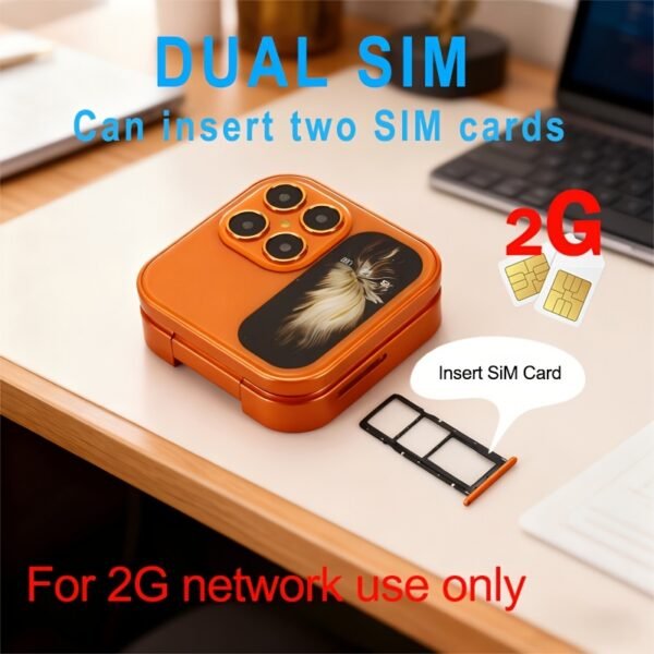 Mini Flip 2G Network Phone, New Xingyu Orange Color, Dual-SIM Dual-standby, Clear Calls, Back-side Flash Screen Reminder Function, 1000mAh Large Capacity, 72-hour Standby Time, Supports Multiple Languages/Bluetooth/music Playback/FM Radio Functions