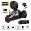 BCUOZ 360° Panoramic 3/4-Channel 1080P Full HD Ultimate Safety Dash Cam Set, 1080P Front + 720P Rear/Left/Right All-Round Coverage, 2.4" Quad-Screen Split Display, Super Night Vision, WDR, G-Sensor, Loop Recording - Auto Parts/ Car Dashboard Camera/