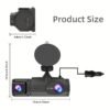 1080P HD Front And Cabin Dual-Camera Dash Cam, Equipped with 2-Inch IPS Screen, 170° Front Wide Angle And 140° Rear Wide Angle, ADAS Driving Assistance, G-Sensor, Loop Recording, Night Vision, 24-Hour Parking Mode - Sd Card Not Included