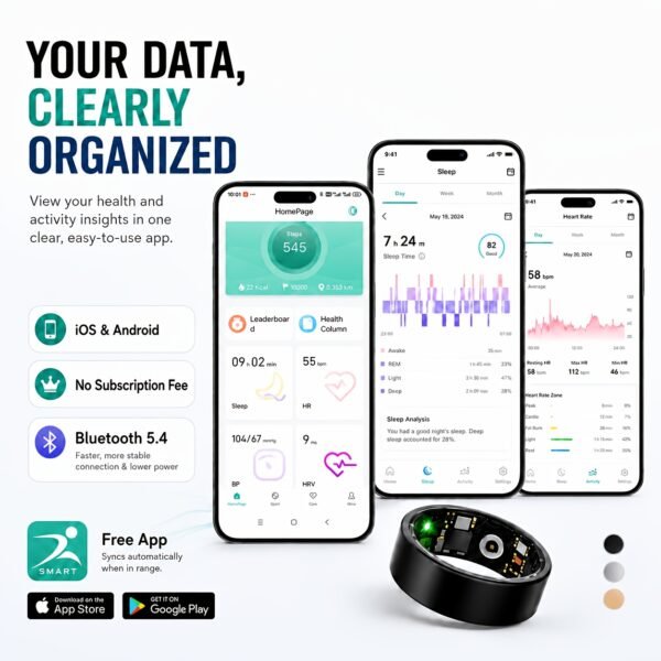 product-fancy-6bd4f842-daaf-4ddb-9330-449d220d161c Smart Ring for Women & Men, Sleep and Fitness Tracker with Step, Distance and Calorie Monitoring, Exercise Records, Remote Camera Control, IP68 Waterproof Activity Ring, Compatible with iOS & Android