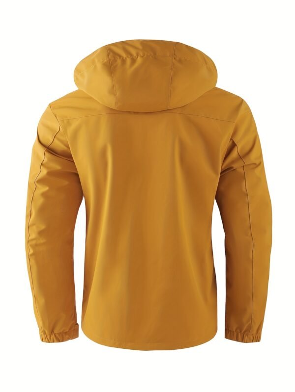 product-fancy-6db88246-eb4a-4e82-ab64-d1b7a9aaa414-1 New Men's Multi-Pocket Cargo Jacket, Men's Outdoor Windbreaker, Sporty Style, College Style, Vintage Style Outdoor Jacket, Elegant Spring and Autumn Front Placket Snap Button Design, High Quality Zipper, Luminous Strip Decoration, Checkered Print