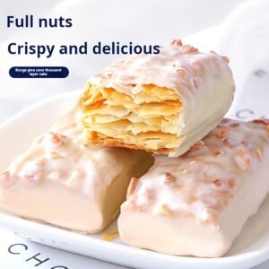 Almond-Flavored Thousand Layer Pastry, a Casual Snack, Weighing 240G (About 16 Packs)
