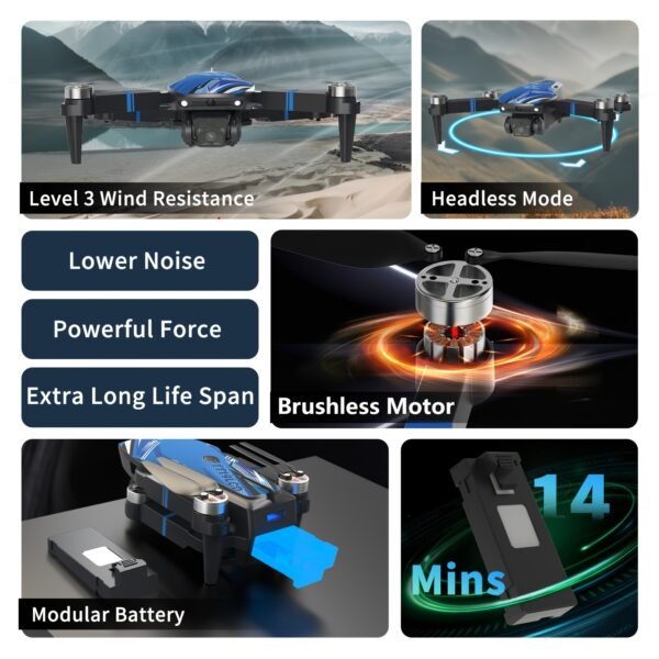 product-fancy-6f9b5391-e645-49bd-92a3-8f165ff33fcf-2 Beginner Adult 2-Camera Drone, 2.8-Inch LCD Screen, Professional Brushless Motor 270° Obstacle Avoidance, Altitude Hold 3D Flips 3 Speeds Headless Mode One-Key Takeoff/Landing, Foldable RC Quadcopter Supports 32G SD Card