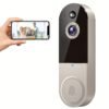 1440P Wireless Smart Doorbell, WiFi Camera, Night Vision Function, Artificial Intelligence Snapshot, Rechargeable Battery, Photo And Video Taking, Two-way Intercom, Local Storage