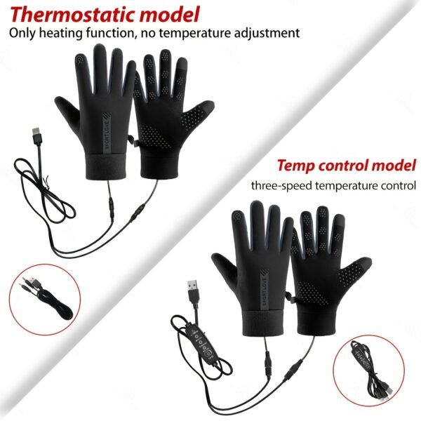 Winter Warm Gloves, Electric Heating Gloves, Intelligent Three-level Temperature Control, Double-sided Heating, Automatic Power-off at High Temperature, Comfortable Liner,Requires a USB Power Source to Be Used,An Excellent Winter Gift.