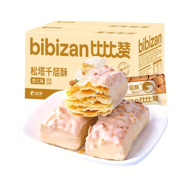 Almond-Flavored Thousand Layer Pastry, a Casual Snack, Weighing 240G (About 16 Packs)