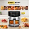 6.5QT/2.8QT Air Fryer, Smart Touch Screen with Color Icons And Viewable Windows, 8 Presets Recipes & Manual Adjustments for Quick Easy Meals, Dishwasher-Safe, for Family, Party, Kitchen Accessories, Toaster Oven, Deep Fryer, Multifunctional Cooker