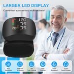 Automatic wrist blood pressure monitor, featuring an adjustable cuff, heart rate monitoring, irregular heartbeat alerts and a built-in rechargeable lithium battery. Suitable for blood pressure management in patients with hypertension.