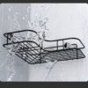 Rust-Resistant Corner Shower Rack - a Wall-Mounted Bathroom Organizer with Multiple Shelves for Shampoo, Conditioner, And Cosmetics, Featuring a Space-Saving Design And a Durable Black End, Suitable for Modern Bathrooms