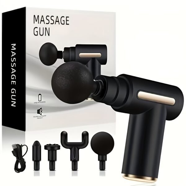 Portable Digital Fascia Gun With 4 Interchangeable Massage Heads, 6-Speed Deep Tissue Muscle Massager, USB Rechargeable, - Ideal Gift For Father'S Day And Valentine'S Day, Mini Massage Gun