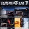 Soulor Car Jump Starter, 3000A to 6000A Portable Starter Power Supply, 2-In-1 Inflatable for All-In-One Multi-Functional Upgraded Version, 12V Quick Start Car, Suitable for All Cars, LED Emergency Lights, Compass, USB Input/Output
