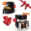 6.5QT/2.8QT Air Fryer, Smart Touch Screen with Color Icons And Viewable Windows, 8 Presets Recipes & Manual Adjustments for Quick Easy Meals, Dishwasher-Safe, for Family, Party, Kitchen Accessories, Toaster Oven, Deep Fryer, Multifunctional Cooker